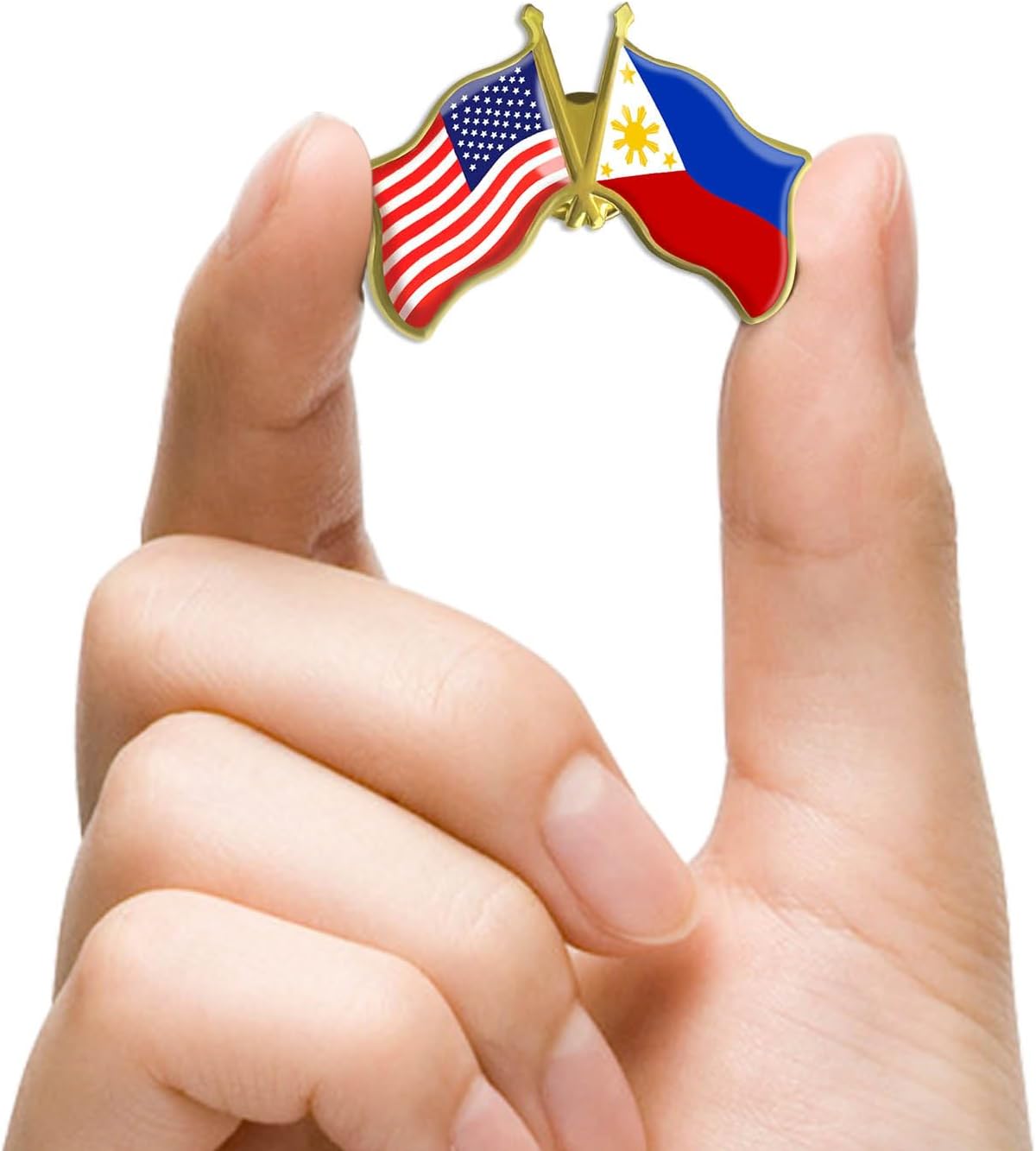 6/12/50/100 Pack-American Philippines Friendship Flag Pins Bulk -1.5”