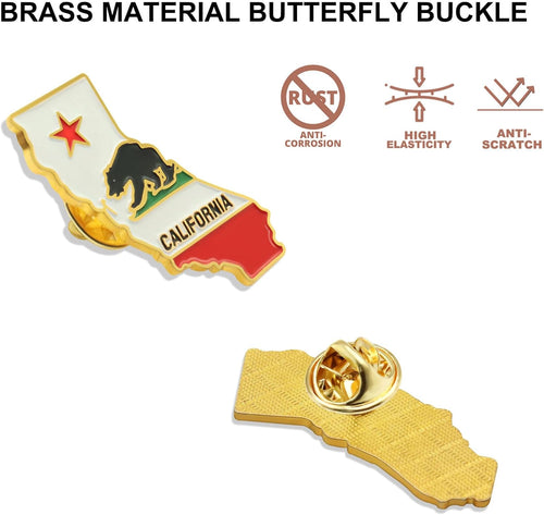 10/20/50/100Pcs California Lapel Pins Bulk - Metal Calif.CA Souvenir for Men Women Clothes Bags Hats Easter Day