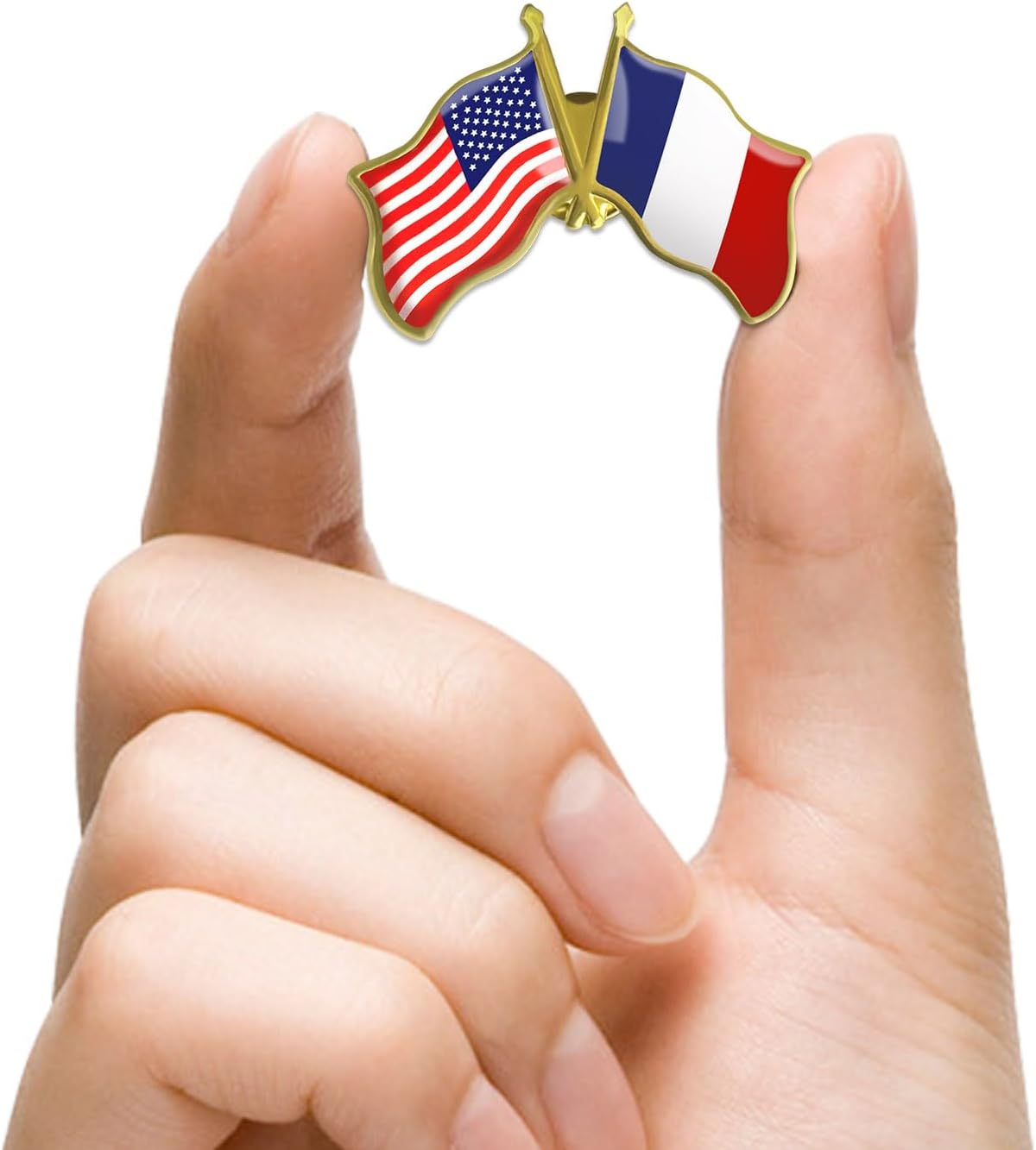6/12/50/100 Pack-American French France Friendship Flag Pins Bulk -1.5”