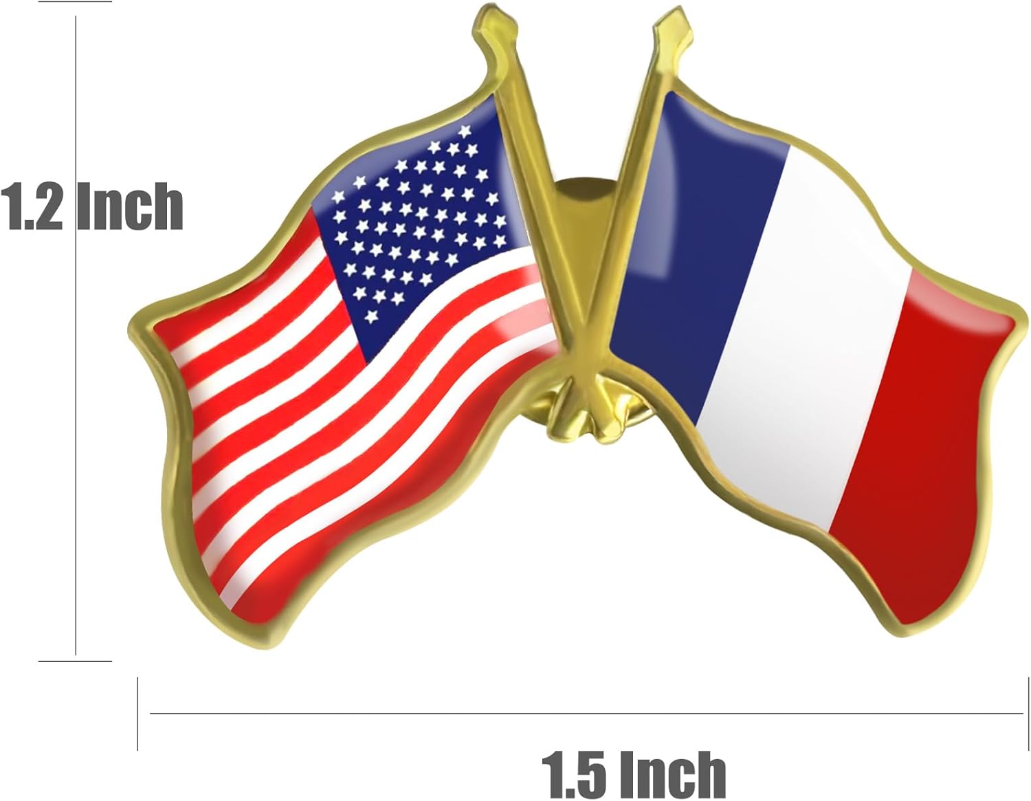6/12/50/100 Pack-American French France Friendship Flag Pins Bulk -1.5”