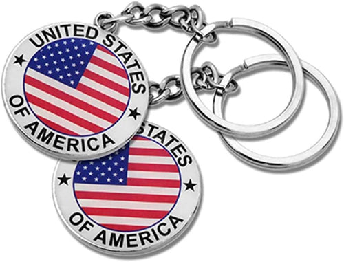 12 Pack US United States Keychain NYC Metal Key Ring Star Stripe US Flag Souvenir Patriotic Gift