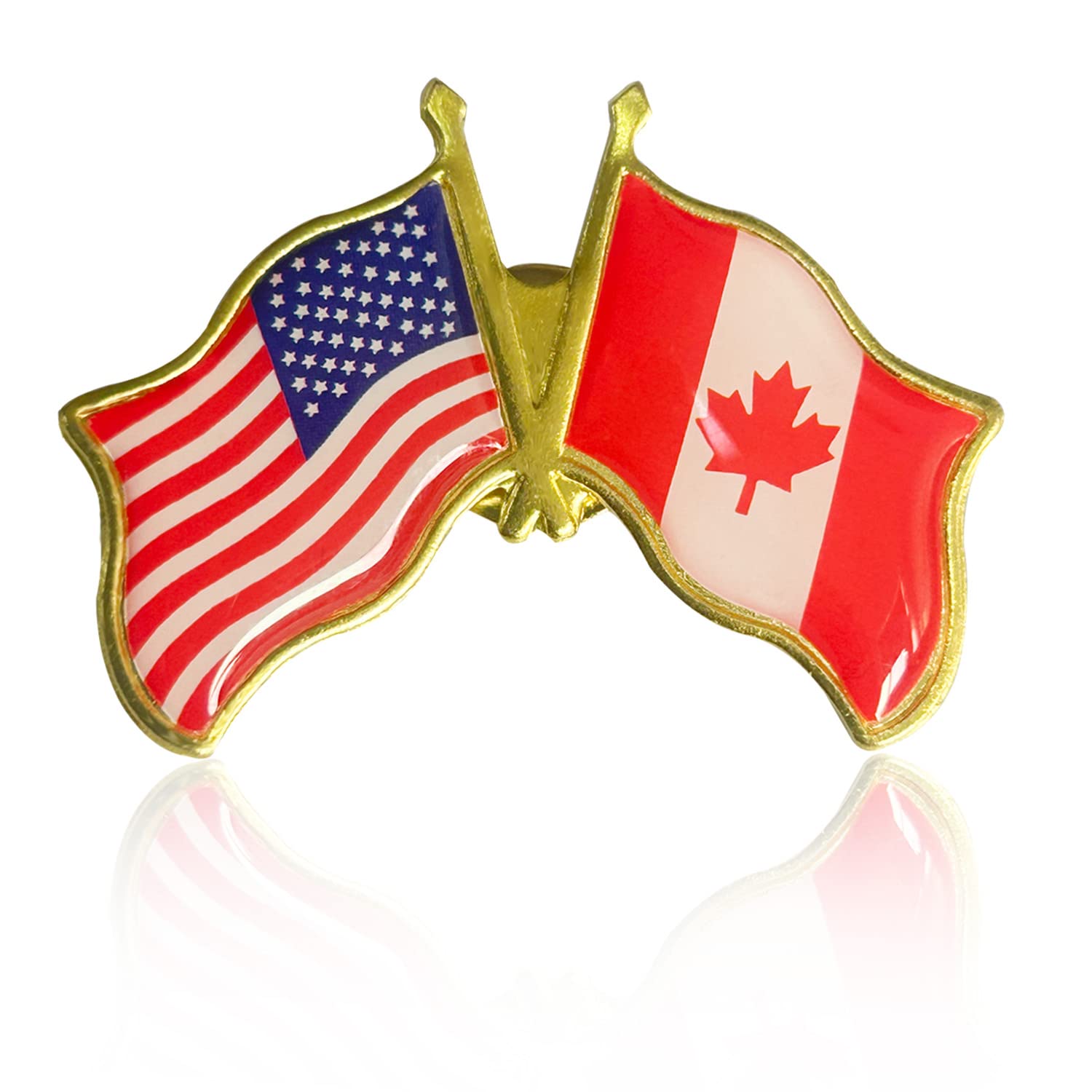 6/12/50/100 Pack Friendship -Canada American Flag Lapel pins Bulk Metal United States US USA CA Candian Lapel Pins Badge Souvenir For Hat Bag Travel Gifts