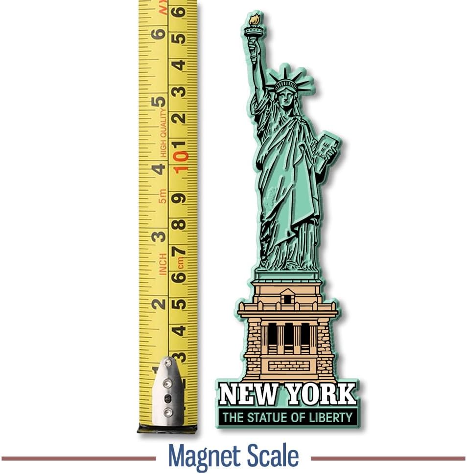 New York City Statue of Liberty Jumbo Magnet by Classic Magnets, 3D Rubber Vintage-Style Collectible Souvenirs and Gifts Made in The USA