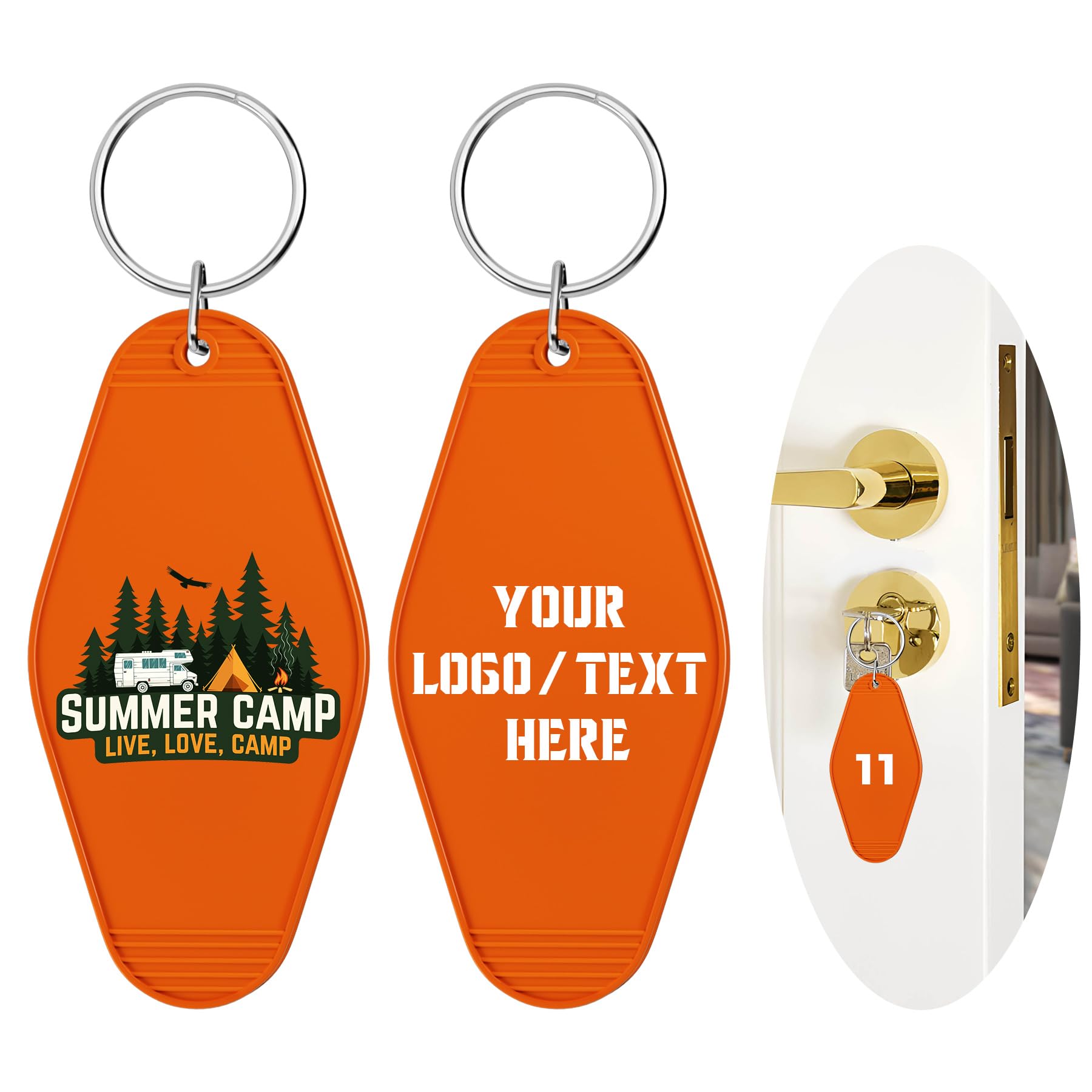 Custom Hotel Motel Keychain, 30PCS Double-Sided Print Custom Keychain with Picture, Personalized Key Tags