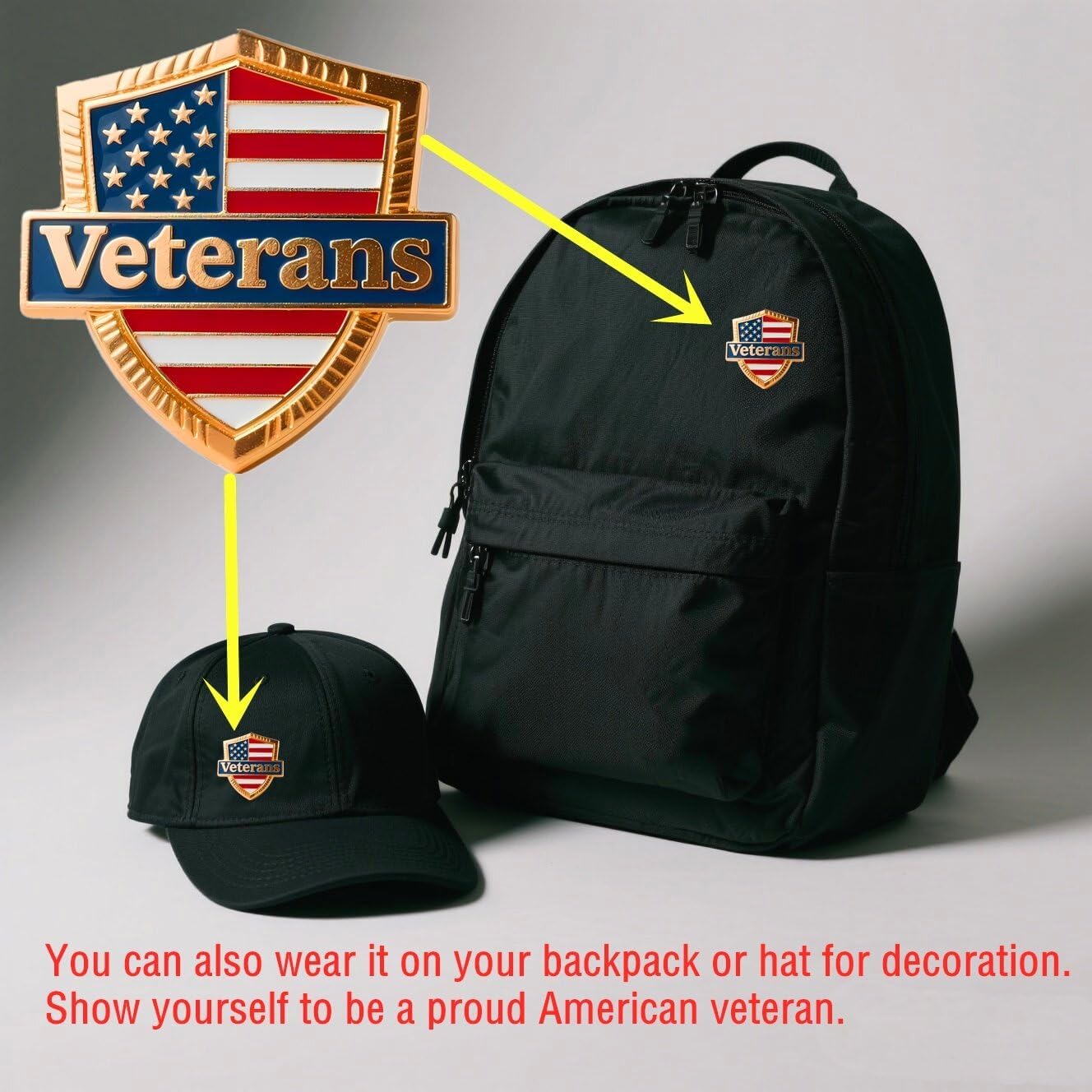 12/25/50/100 pieces United States Veterans pin USA Enamel Veteran’s Day Memorial Patriotism Lapel Pin US American patriotic U.S. military Soldier Veteran brooch pins Souvenir Gift badge bulk