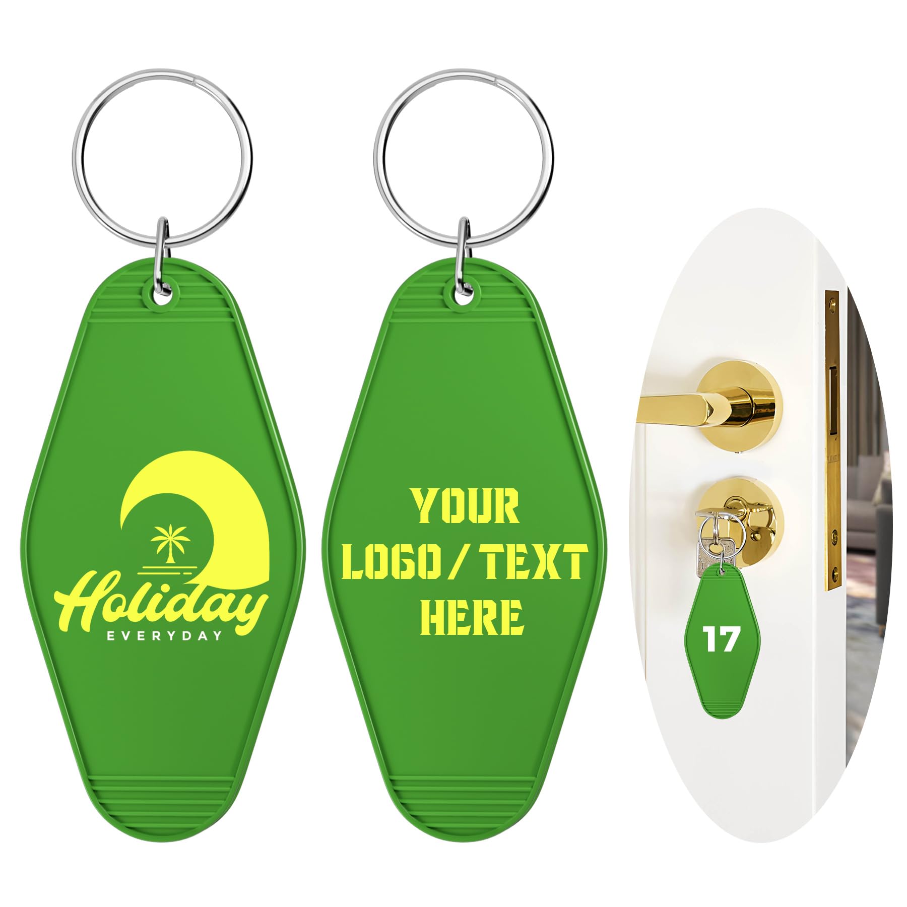 Custom Hotel Motel Keychain, 30PCS Double-Sided Print Custom Keychain with Picture, Personalized Key Tags