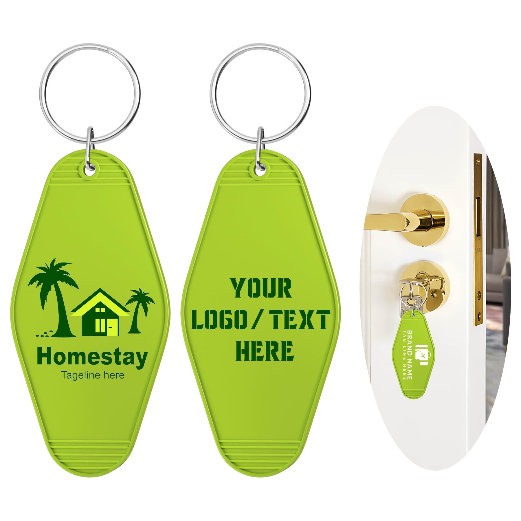 Custom Hotel Motel Keychain, 30PCS Double-Sided Print Custom Keychain with Picture, Personalized Key Tags