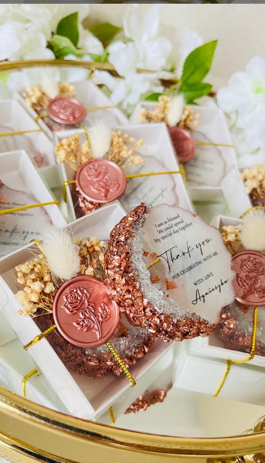 Personalized Adult Birthday Party Favors – Bronze Epoxy Magnet Gift – 40th, 50th, 60th, 70th, 80th, 90th, 100th Birthday Recuerdos – Custom Party Souvenirs for Guests