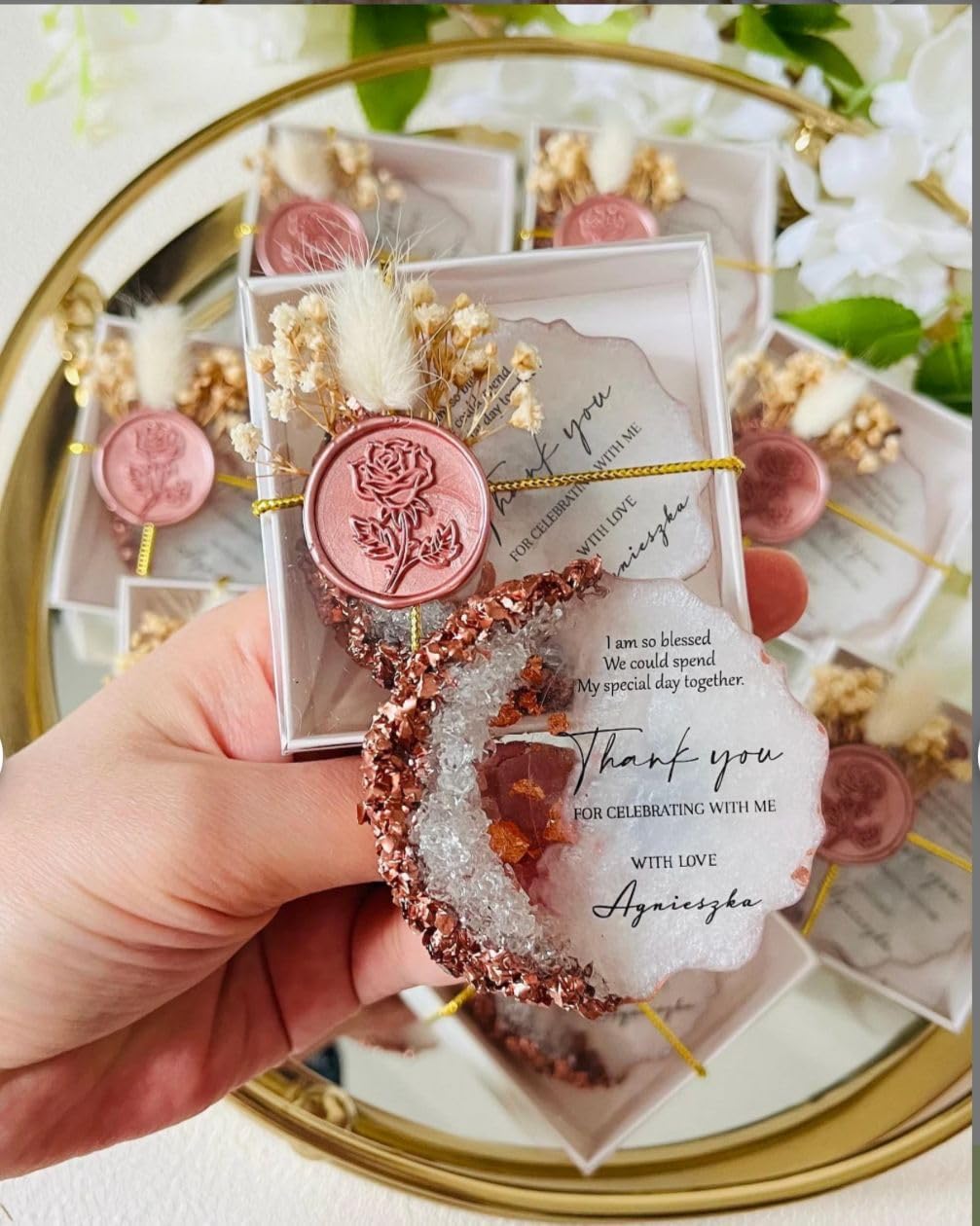 Personalized Adult Birthday Party Favors – Bronze Epoxy Magnet Gift – 40th, 50th, 60th, 70th, 80th, 90th, 100th Birthday Recuerdos – Custom Party Souvenirs for Guests