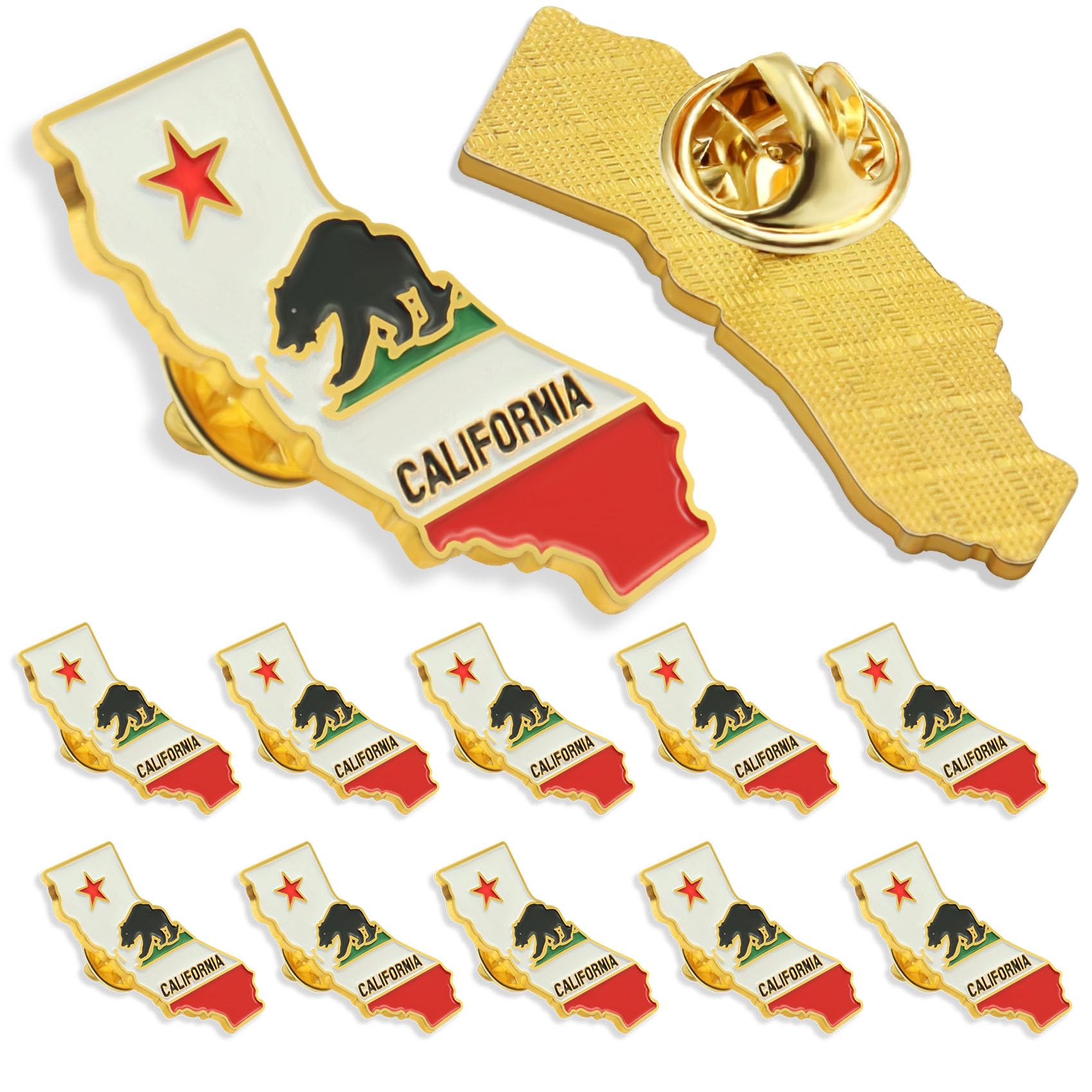 10/20/50/100Pcs California Lapel Pins Bulk - Metal Calif.CA Souvenir for Men Women Clothes Bags Hats Easter Day