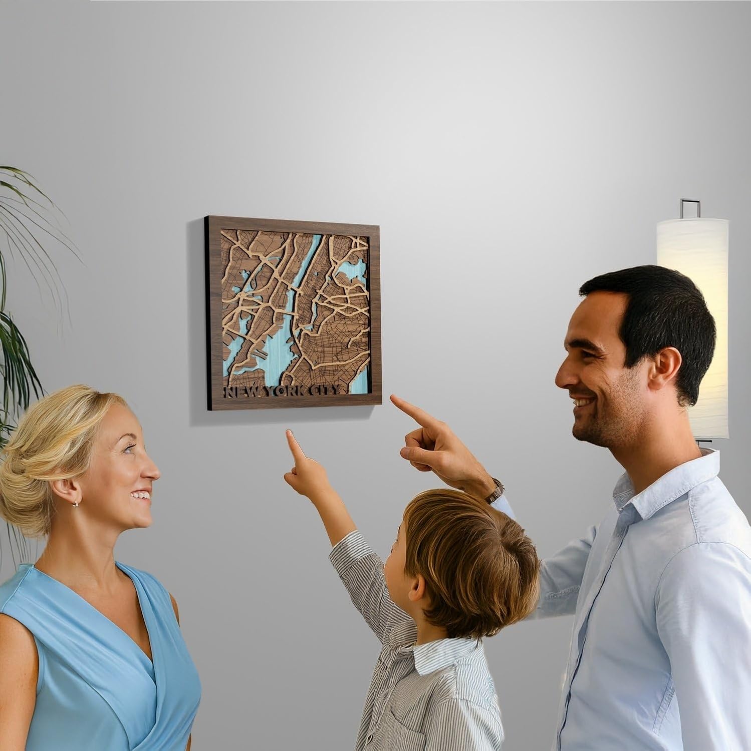 New York City, New York, Wall Art, Handmade in the USA - 3d Wooden Map - NYC, NY Gift and Souvenir