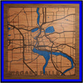 Niagara Falls, NY, Bathroom Decor, Handmade in USA - 3d Wooden Map - The Falls, New York Souvenir & Gift
