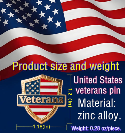 12/25/50/100 pieces United States Veterans pin USA Enamel Veteran’s Day Memorial Patriotism Lapel Pin US American patriotic U.S. military Soldier Veteran brooch pins Souvenir Gift badge bulk