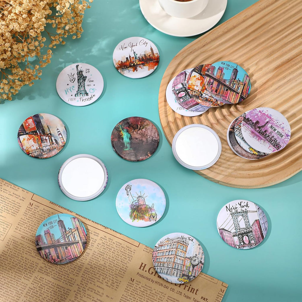 36 Set New York Souvenirs Gifts Include City Cosmetic Bag Bulk New York Makeup Bag Nyc Souvenirs from USA Makeup Mirrors for Women Traveler Birthday Party Favors Trip Journey Gifts