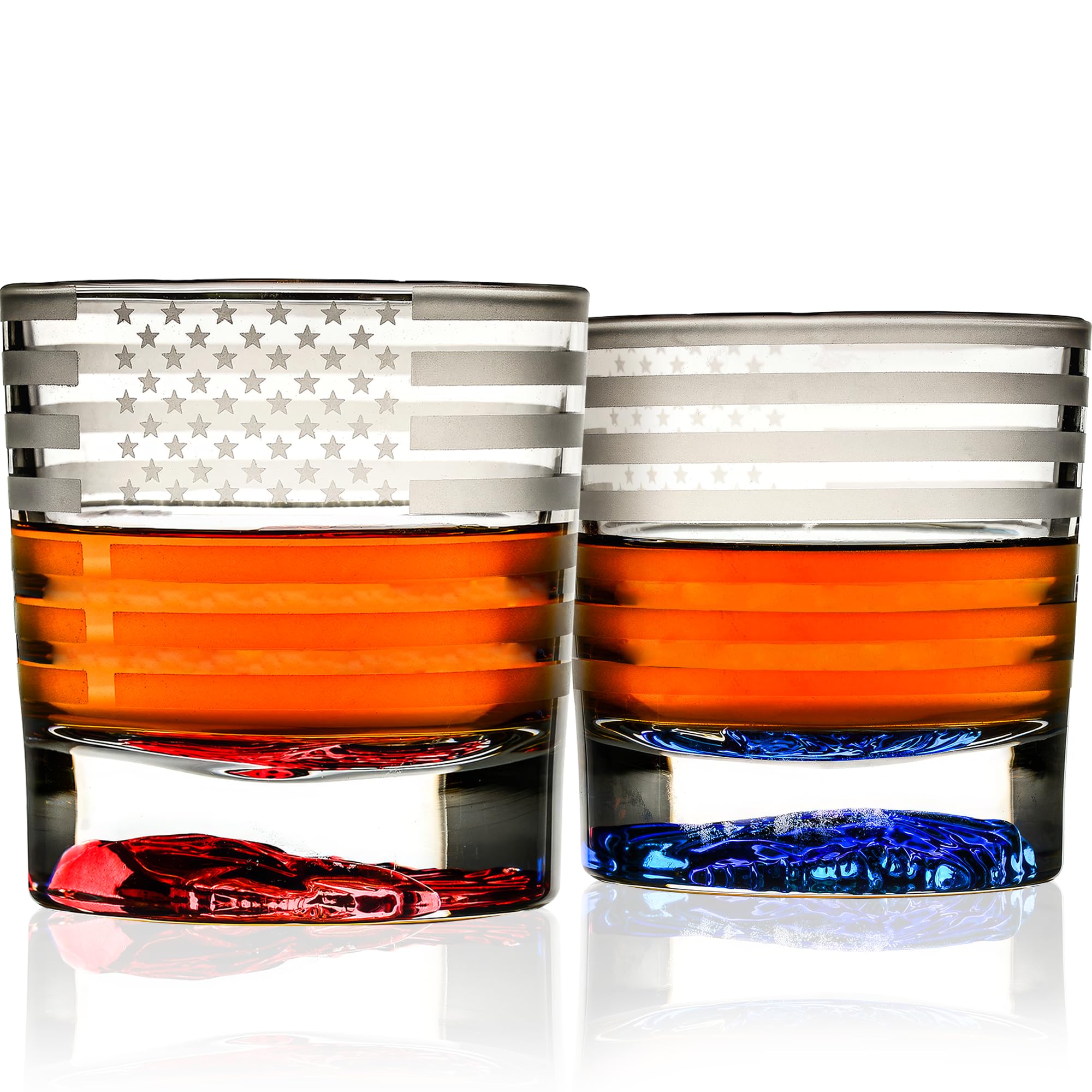 Greenline Goods Whiskey Glasses – United States Constitution We The People (Set of 2) - 10 oz Tumblers - American US Patriotic Gift Set - Old Fashioned Cocktail Glasses