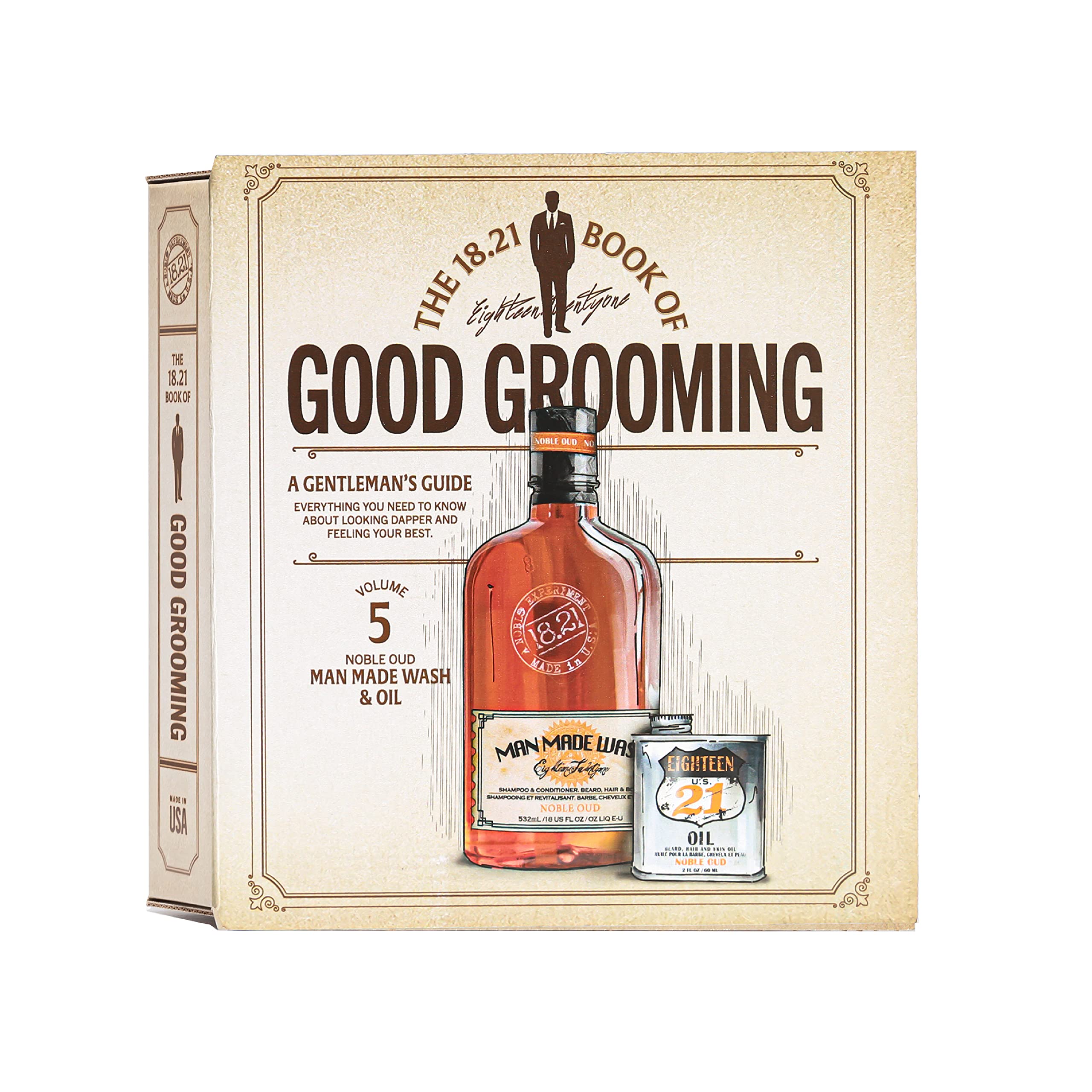 18.21 Man Made Men's Book of Good Grooming Gift Set