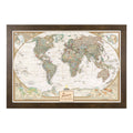 Push Pin Travel Maps Customizable Wall Art - Executive World - Barnwood Gray - Framed Pin Map, Includes 150 Pins - Handcrafted in USA - 27.5" x 39.5"