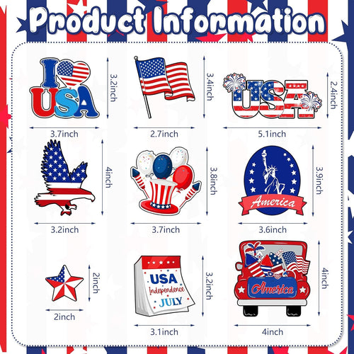 16 Pcs Magnets for Classroom Patriotic Refrigerator Magnets for Locker Office Home Car Decor Magnetic America Flag Gnomes Stickers Memorial Day Decorations Fridge USA Decorative