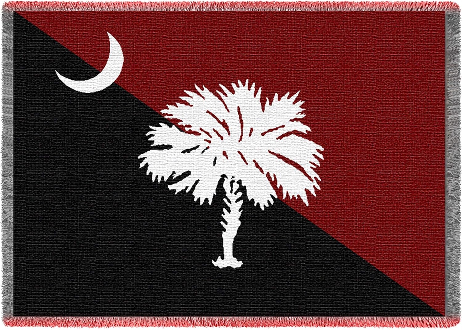 Pure Country Weavers South Carolina State Flag Blanket - Palmetto Moon Garnet and Black - Gift Tapestry Throw Woven from Cotton - Made in The USA (72x54)