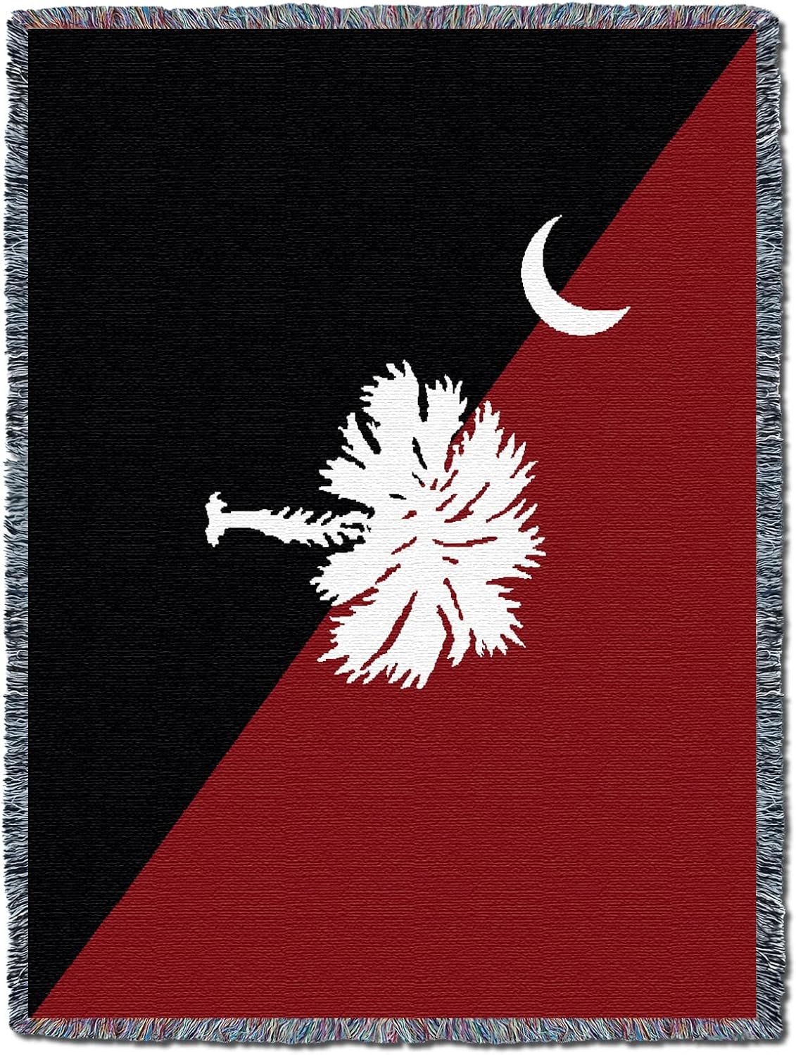 Pure Country Weavers South Carolina State Flag Blanket - Palmetto Moon Garnet and Black - Gift Tapestry Throw Woven from Cotton - Made in The USA (72x54)