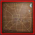 Houston, Texas, Men Gifts For Anniversary, 3d Wood Map - Handmade in the USA - H-Town, TX Gift and Souvenir