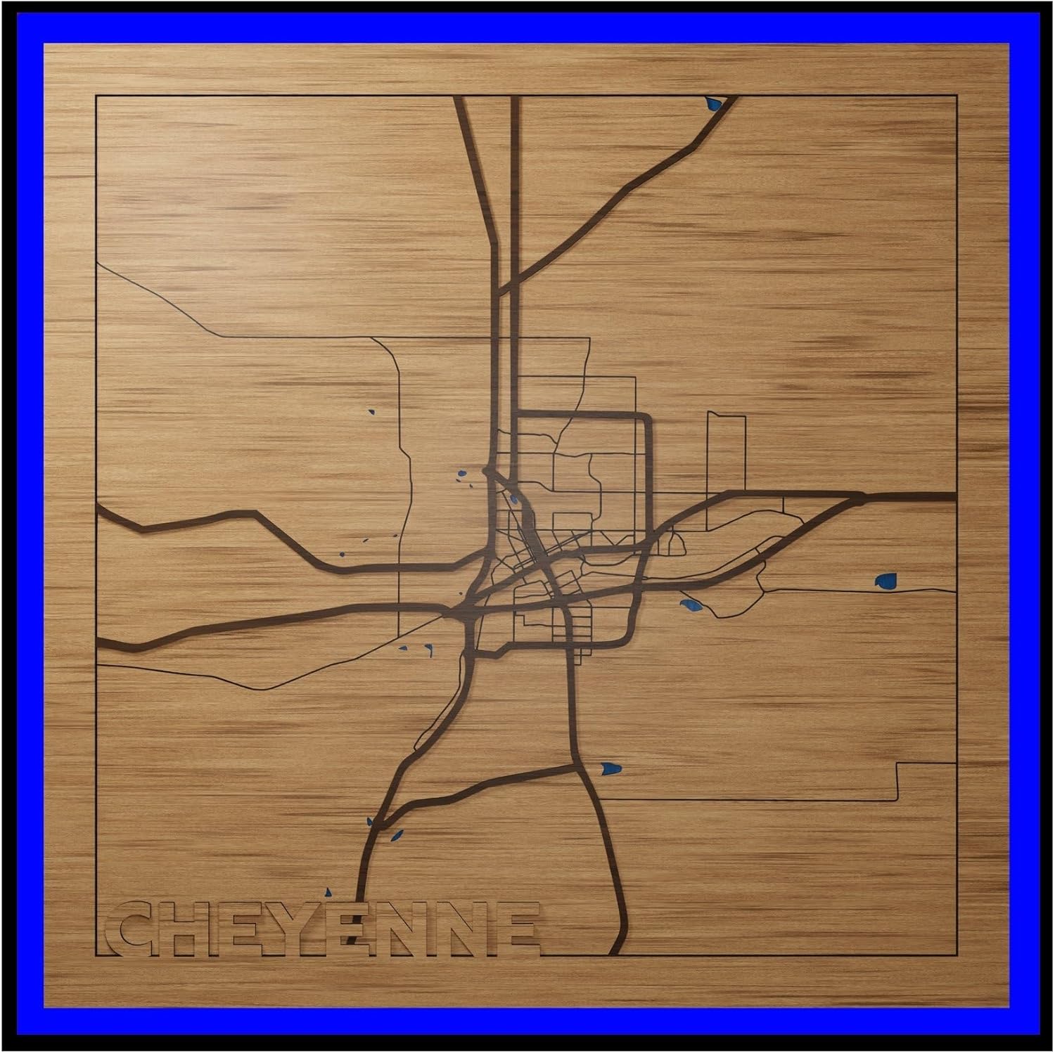 Cheyenne, WY, Bedroom Decor, 3d Wooden Map - Hand crafted in USA - Wyoming Gift & Souvenir
