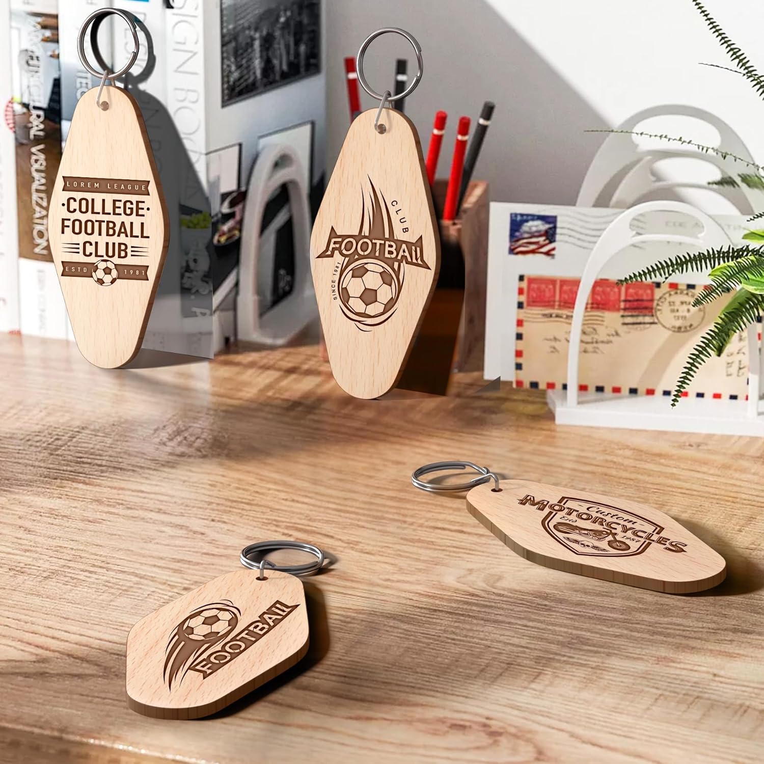 Custom Hotel Motel Keychain, 30PCS Double-Sided Print Custom Keychain with Picture, Personalized Key Tags