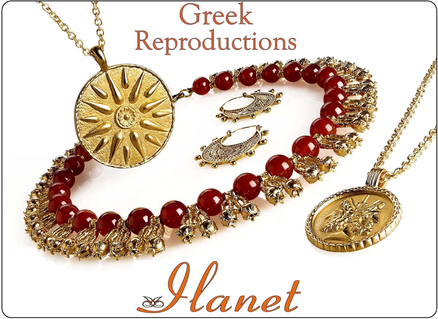 MADE IN USA - Greek Minoan Bees Pendant on chain, from ILANET Museum Collection