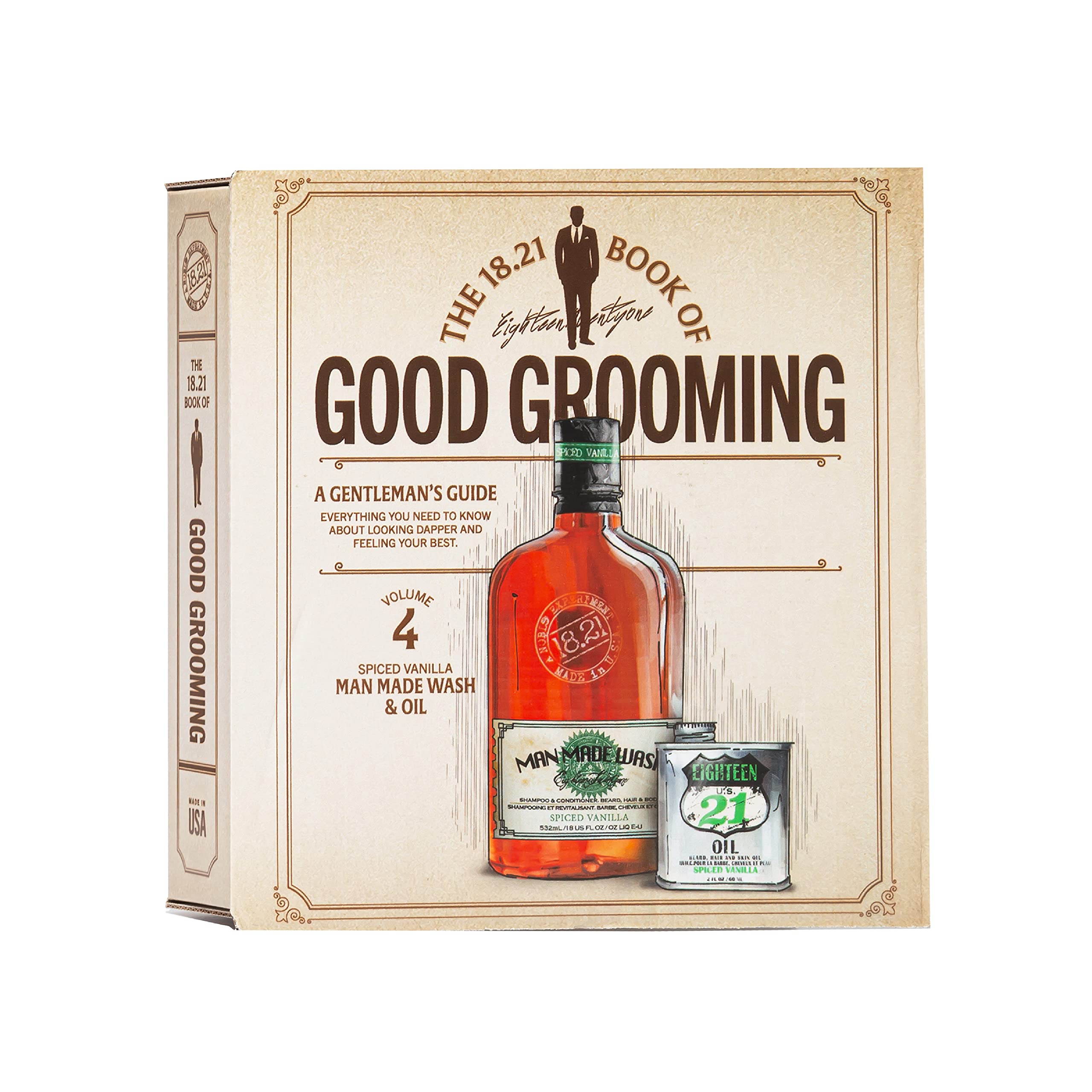 18.21 Man Made Men's Book of Good Grooming Gift Set