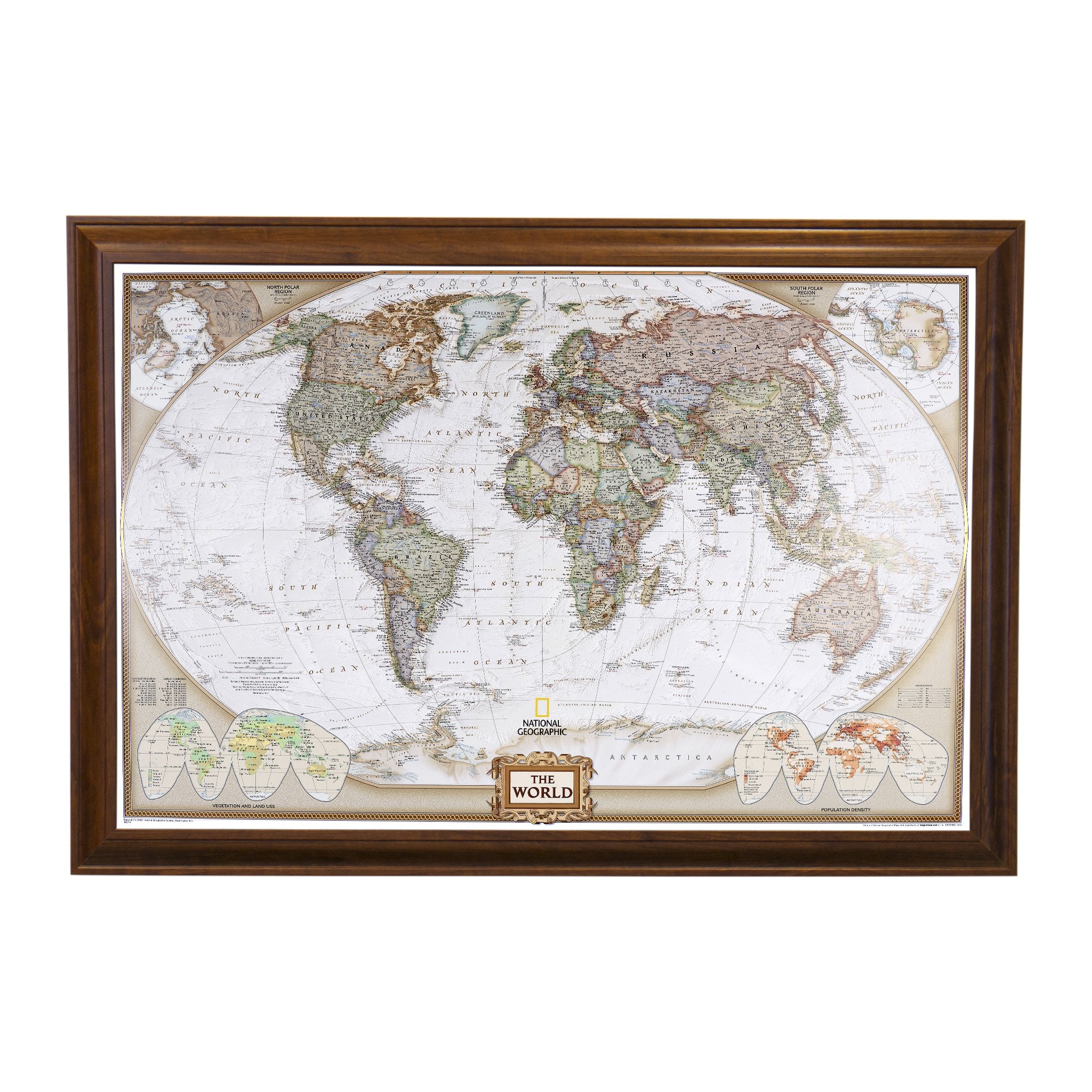 Push Pin Travel Maps Customizable Wall Art - Executive World - Barnwood Gray - Framed Pin Map, Includes 150 Pins - Handcrafted in USA - 27.5" x 39.5"