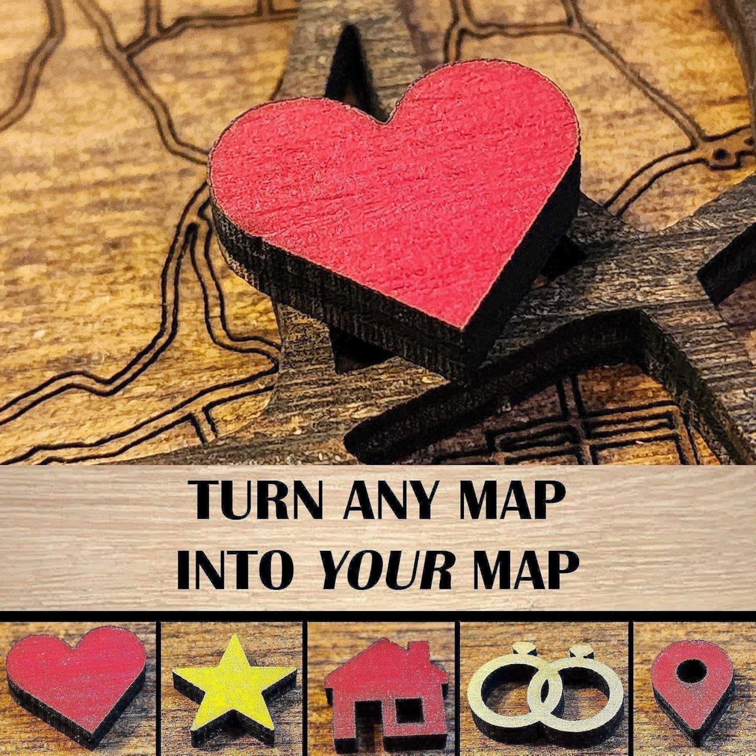 Niagara Falls, NY, Bathroom Decor, Handmade in USA - 3d Wooden Map - The Falls, New York Souvenir & Gift