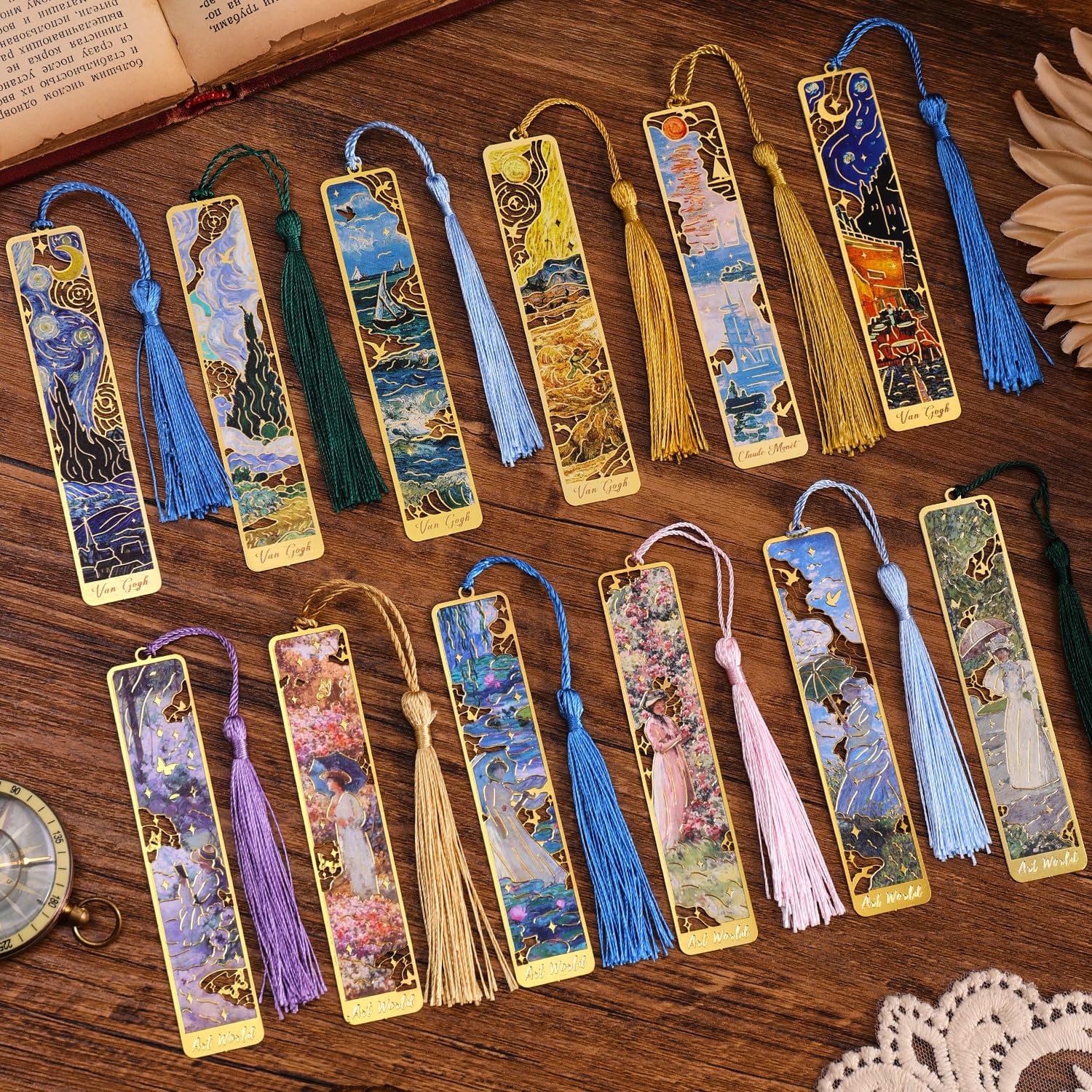 6 Pcs Silver Metal Bookmarks, Elegant Statue of Liberty America Famous Landmark Building Theme Bookmark for Women, USA Commemorate Bookmark Gift for Book Lovers Writers Readers Girls Teenage Children
