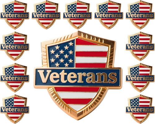 12/25/50/100 pieces United States Veterans pin USA Enamel Veteran’s Day Memorial Patriotism Lapel Pin US American patriotic U.S. military Soldier Veteran brooch pins Souvenir Gift badge bulk