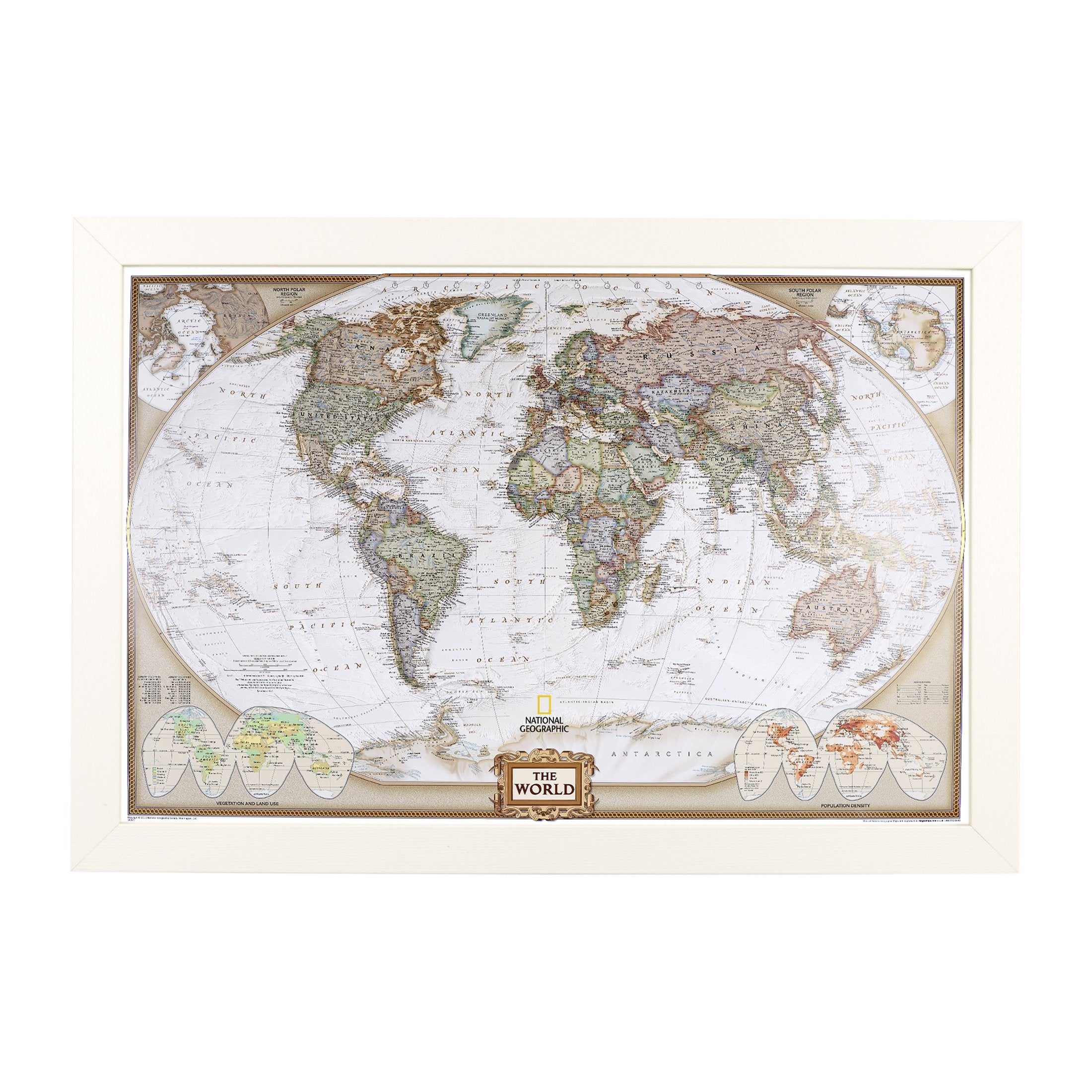 Push Pin Travel Maps Customizable Wall Art - Executive World - Barnwood Gray - Framed Pin Map, Includes 150 Pins - Handcrafted in USA - 27.5" x 39.5"